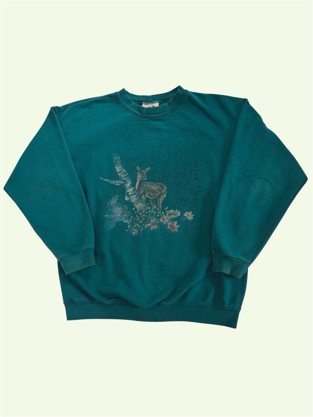 Vintage 90s Northern Reflections Deer Woods Graphic Cottagecore Crewneck Large